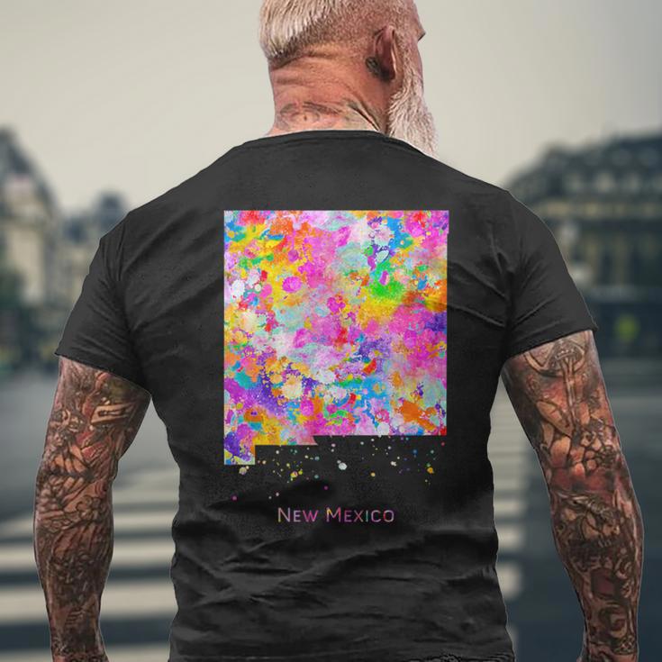 ニューメキシコ州の地図 メンズTシャツ バックプリント 高齢者への贈り物