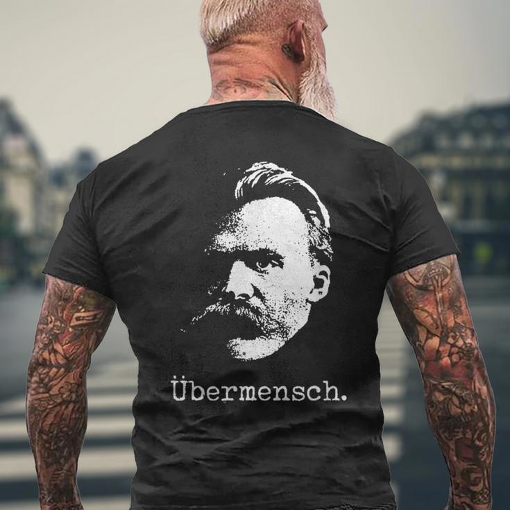 ニーチェ・ザラトゥストラ-ユーバーメンシュ哲学-超人 メンズTシャツ バックプリント 高齢者への贈り物
