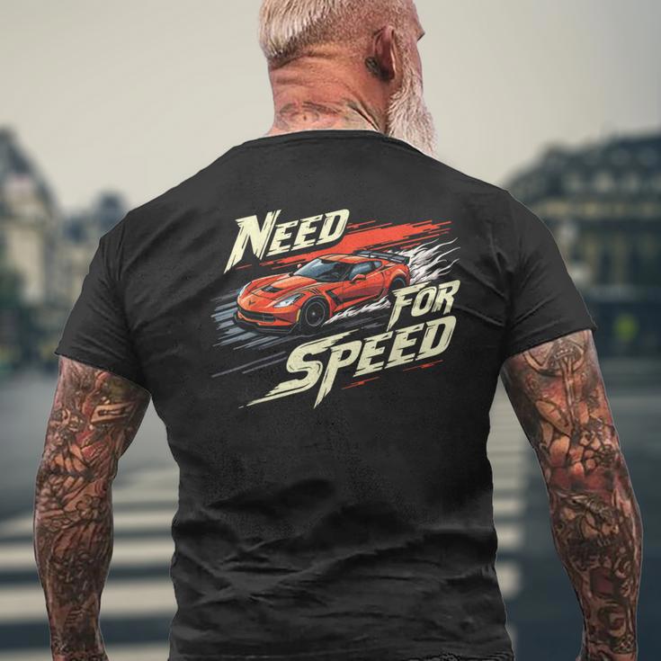 ニード・フォー・スピード ハイオクタンレース グラフィックデザイン メンズTシャツ バックプリント 高齢者への贈り物