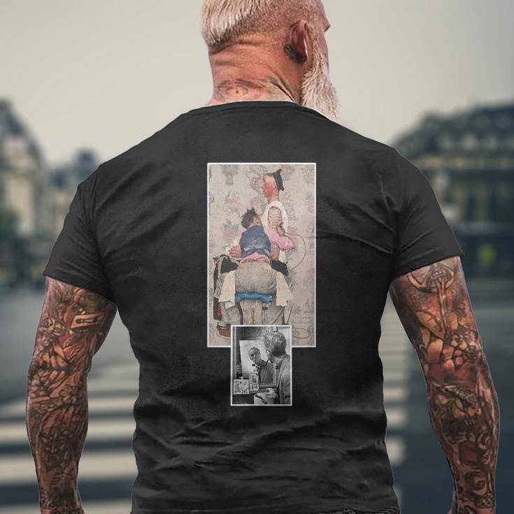 ノーマンロックウェル。 タトゥーアーティスト メンズTシャツ バックプリント 高齢者への贈り物