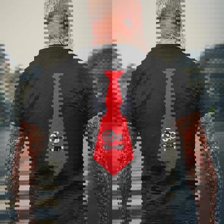 ハロウィン ネクタイ 漫画 モンスター 赤 面白い メンズTシャツ バックプリント 高齢者への贈り物