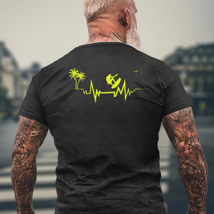 ハワイサーファーのためのサーフハートビートクールウェーブ 長袖tシャツ メンズTシャツ バックプリント 高齢者への贈り物