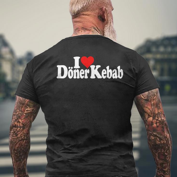ハートドネルケバブが大好き メンズTシャツ バックプリント 高齢者への贈り物