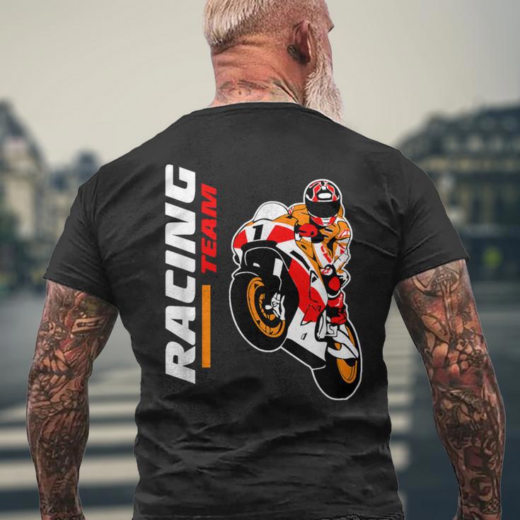 バイクレース Motorcycle Racing メンズTシャツ バックプリント 高齢者への贈り物