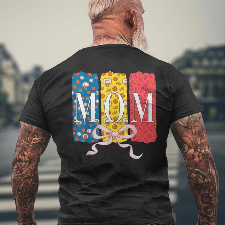 バスケットボールママコケットボウバスケットボールボール柄母の日 メンズTシャツ バックプリント 高齢者への贈り物