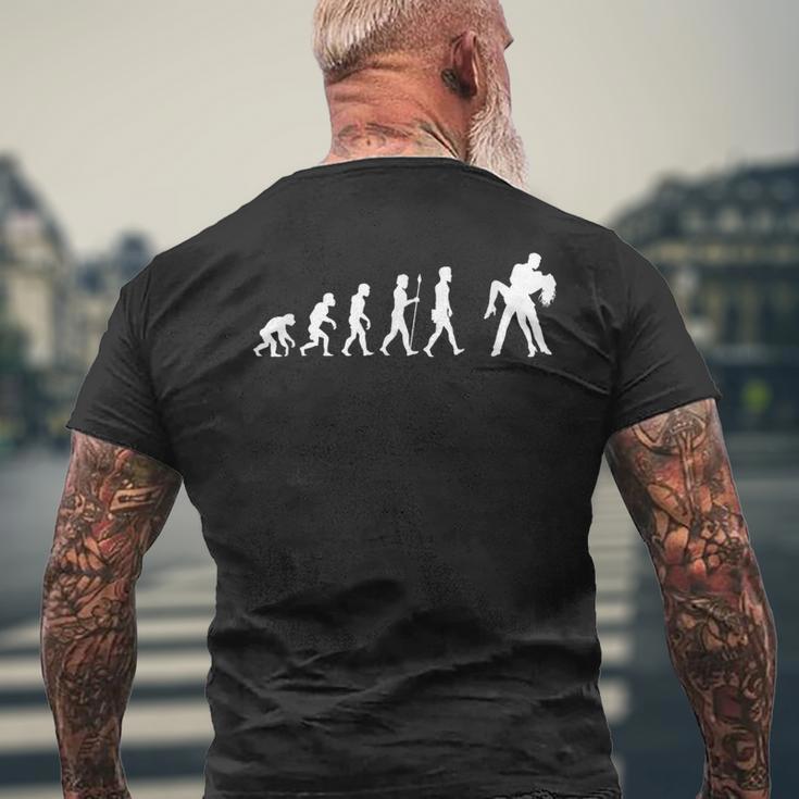 バチャータ エボリューション ダンサー ラテンアメリカ ダンスギフト メンズTシャツ バックプリント 高齢者への贈り物