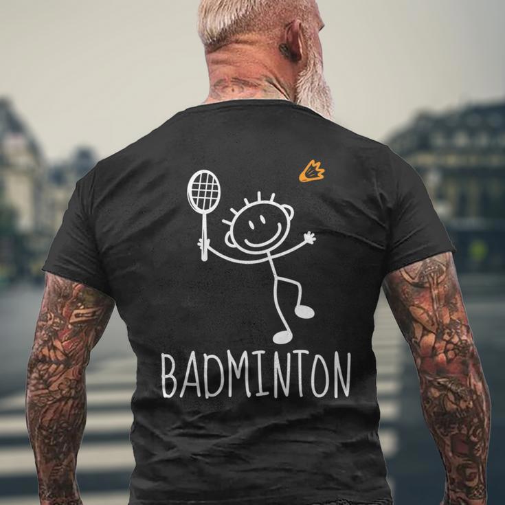 バドミントンプレーヤー バドミントンラケット シャトルコック バーディースポーツ 長袖tシャツ メンズTシャツ バックプリント 高齢者への贈り物