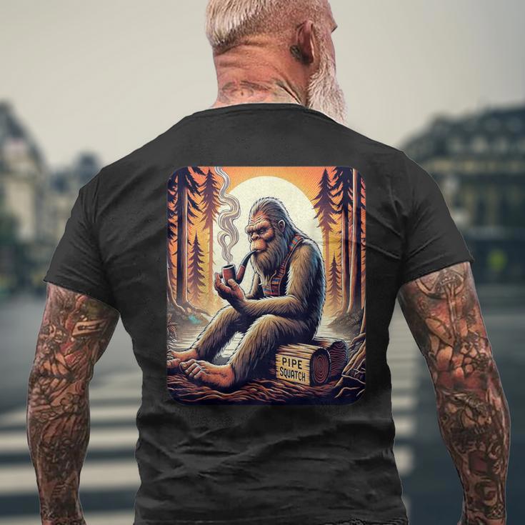パイプスモーキング ビッグフット パイプスクワッチ メンズTシャツ バックプリント 高齢者への贈り物