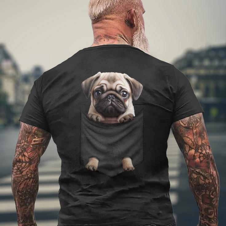 パグ 面白いtシャツ イヌ ポケット わんこ メンズ 犬好き グッズ かわいい おもしろ 面白い 服 ネタ 長袖tシャツ メンズTシャツ バックプリント 高齢者への贈り物