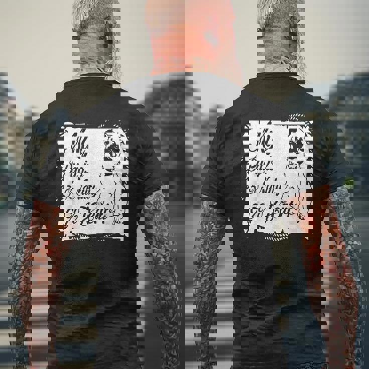 パグ・ドッグ Awesome Dog メンズTシャツ バックプリント 高齢者への贈り物