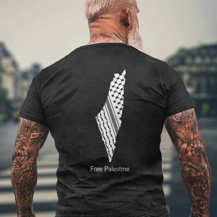 パレスチナのケフィエ地図、パレスチナ、フリーパレスチナ 長袖tシャツ メンズTシャツ バックプリント 高齢者への贈り物