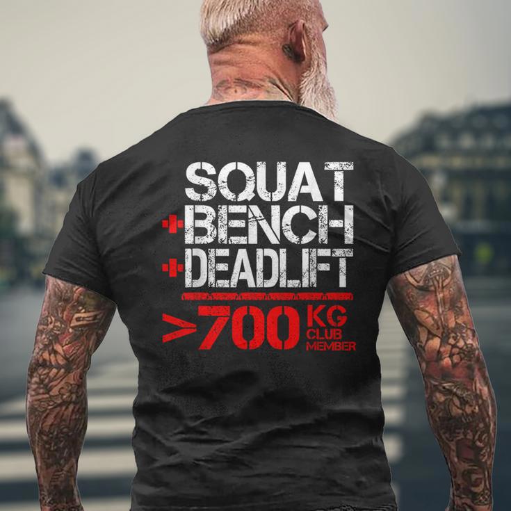 パワーリフティング700kgクラブメンブ Powerlifting 700 Kg Club Member メンズTシャツ バックプリント 高齢者への贈り物