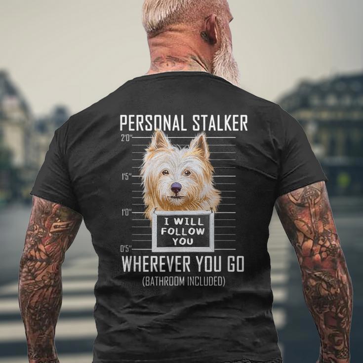 パーソナルストーカー犬ノーリッチテリア私はあなたに従います Norwich Terrier Dog メンズTシャツ バックプリント 高齢者への贈り物