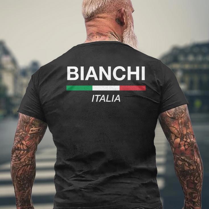 ビアンキ イタリア 家族名 イタリア 国旗 長袖tシャツ メンズTシャツ バックプリント 高齢者への贈り物