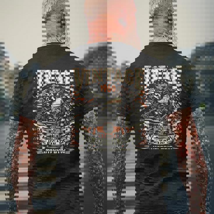 ビンテージ 1960 1960年生まれ 64歳の誕生日 バイクバイカー 長袖tシャツ メンズTシャツ バックプリント 高齢者への贈り物