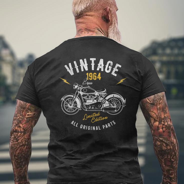 ビンテージ 1964 モーターサイクル バイカー 60歳の誕生日 メンズTシャツ バックプリント 高齢者への贈り物