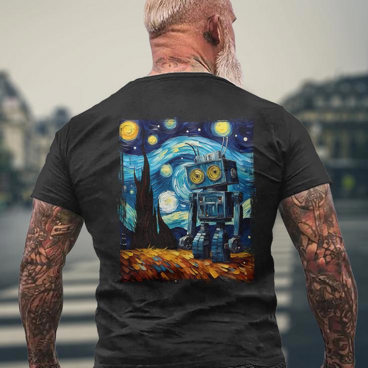 ビンテージロボットアート ゴッホ おもちゃ ロボットビルダー ロボティクス 長袖tシャツ メンズTシャツ バックプリント 高齢者への贈り物