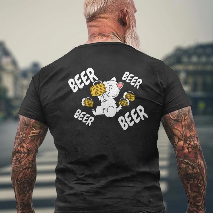 ビールウエスト・ハイランド・ホワイト・テリア・ウェスティ犬 メンズTシャツ バックプリント 高齢者への贈り物