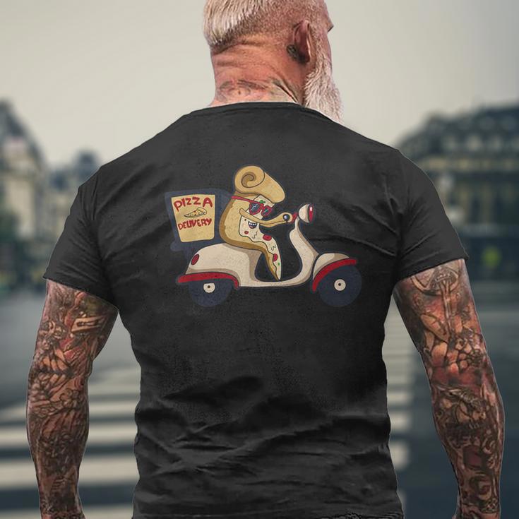 ピザデリバリースクーター イタリア料理 レディース メンズ メンズTシャツ バックプリント 高齢者への贈り物