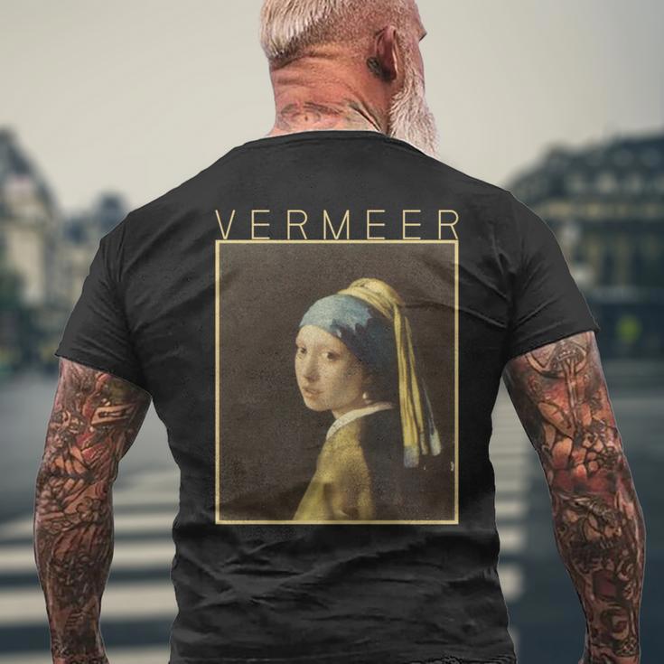 フェルメール 真珠の耳飾りの少女 面白いtシャツ 絵画 アート メンズ 面白い 服 美術 グッズ 油彩画 長袖tシャツ メンズTシャツ バックプリント 高齢者への贈り物