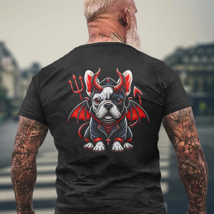 フレンチブルドッグ 悪魔 ハロウィン 鬼 コスチューム 地獄 サタン メンズTシャツ バックプリント 高齢者への贈り物
