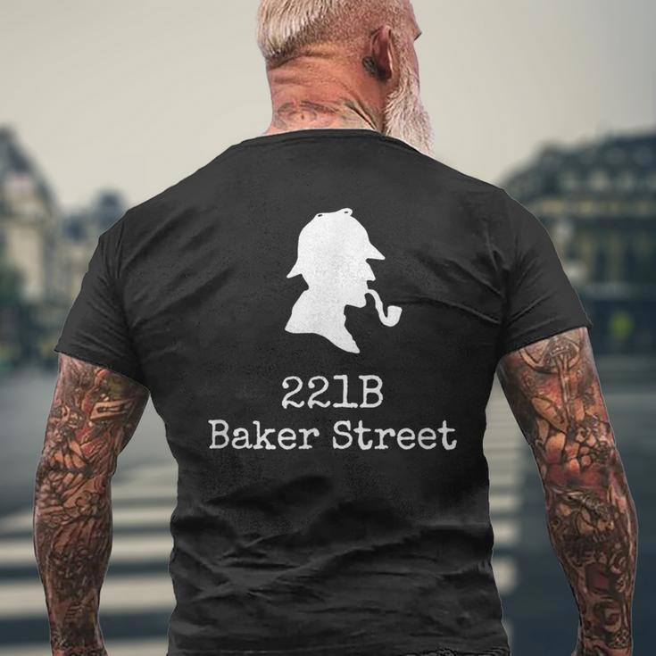 ブック愛好家 221B ベイカーストリート 探偵シャーロック・ホームズ メンズTシャツ バックプリント 高齢者への贈り物
