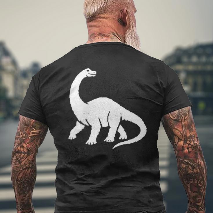 ブラキオサウルス ミニマリスト 恐竜 黒と白 メンズTシャツ バックプリント 高齢者への贈り物