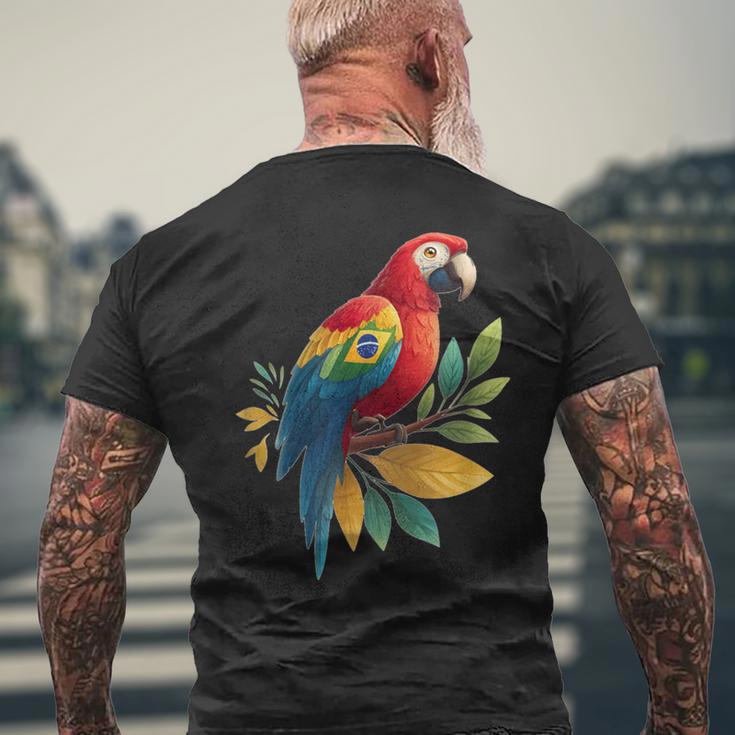 ブラジルの動物愛好家のための素敵なオウムの鳥のコスチューム メンズTシャツ バックプリント 高齢者への贈り物