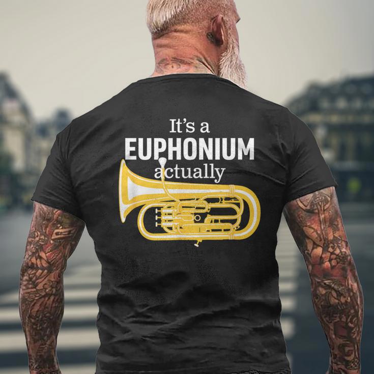 ブラスバンドのユーフォニアム奏者のための面白いユーフォニアムジョーク「 Euphonium Humour 」 メンズTシャツ バックプリント 高齢者への贈り物
