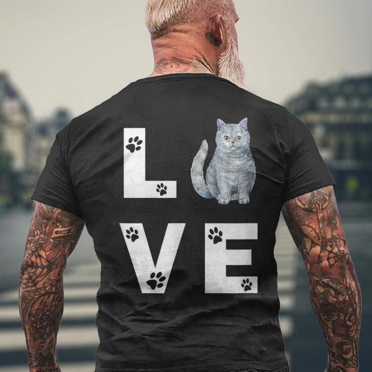 ブリティッシュショートヘア猫愛かわいい猫子猫ギフト メンズTシャツ バックプリント 高齢者への贈り物