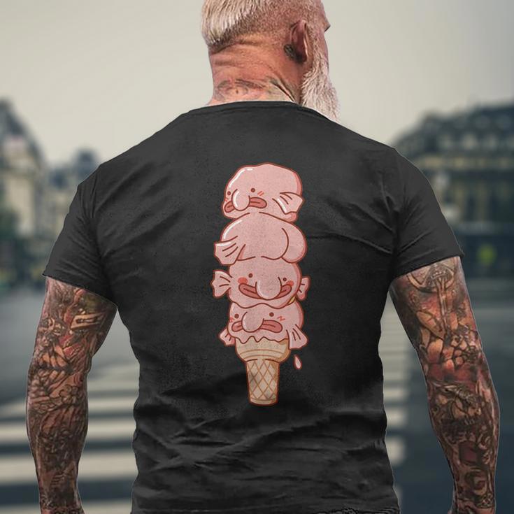 ブロブフィッシュ アイス クリーム、面白いブロブフィッシュ メンズTシャツ バックプリント 高齢者への贈り物