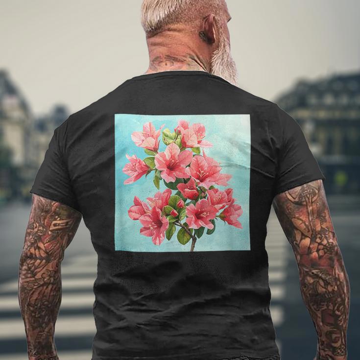 ブーゲンビリア ブーケ フローラル パステルカラー グラフィック メンズTシャツ バックプリント 高齢者への贈り物