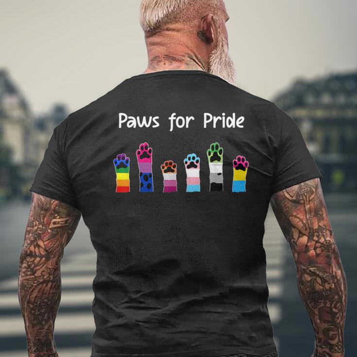 プライド猫好きのための足 Lgbt意識プライド月間 メンズTシャツ バックプリント 高齢者への贈り物