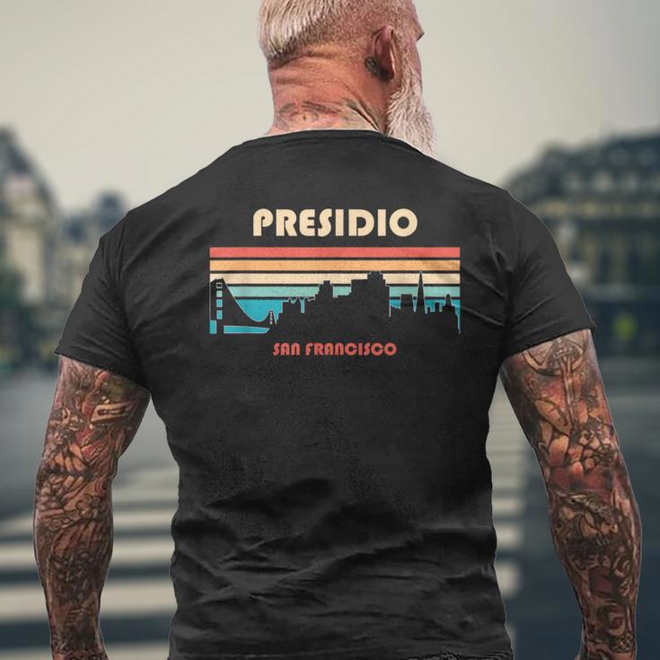プレシディオ サンフランシスコ カリフォルニア レトロ ヴィンテージ メンズTシャツ バックプリント 高齢者への贈り物
