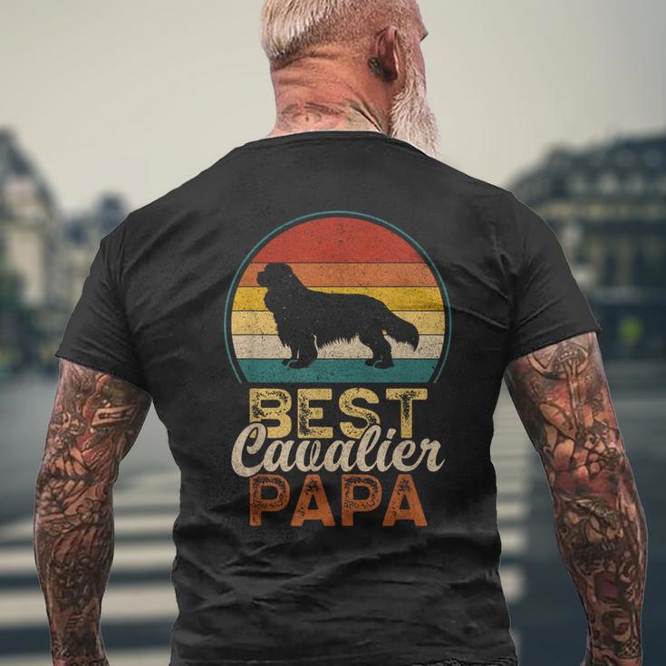 ベスト・キャバリア・パパ、キング・チャールズ・スパニエル メンズTシャツ バックプリント 高齢者への贈り物