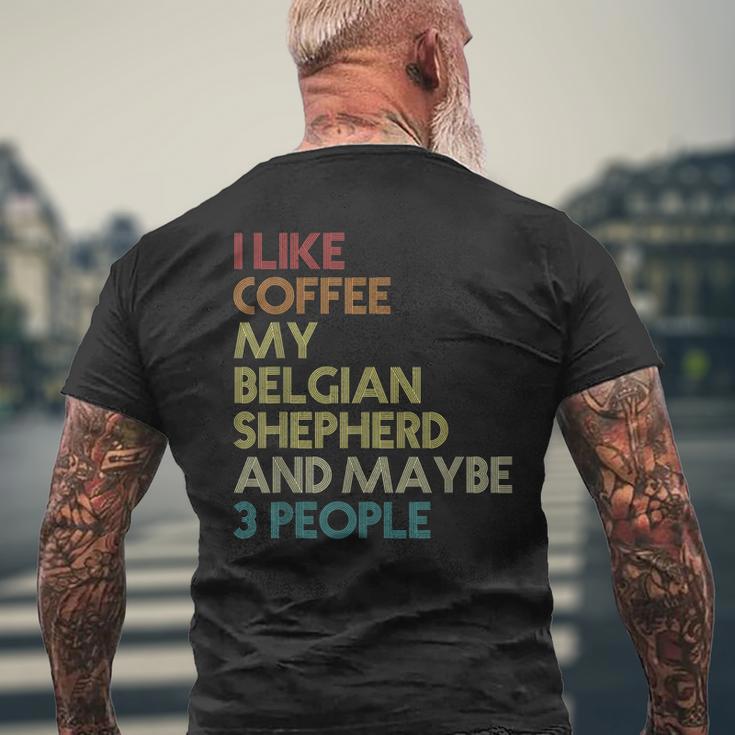 ベルジアンシェパード ベルジアンシェパード ドッグ コーヒー ビンテージ レトロ メンズTシャツ バックプリント 高齢者への贈り物