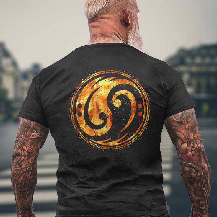 ベーシスト＆ベーシストのためのベースギタークレフ陰陽炎 メンズTシャツ バックプリント 高齢者への贈り物
