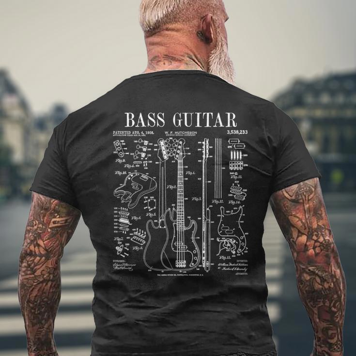 ベースプレーヤー ベーシスト 楽器 ミュージシャン ヴィンテージ 特許 メンズTシャツ バックプリント 高齢者への贈り物