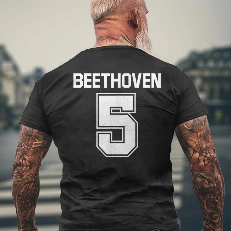 ベートーヴェン 5 第5楽章 交響曲 メンズTシャツ バックプリント 高齢者への贈り物
