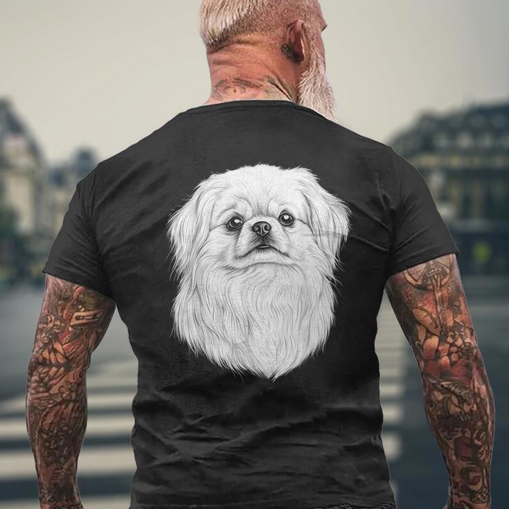 ペキニーズドッググラフィックペットアートペキニーズ。 メンズTシャツ バックプリント 高齢者への贈り物