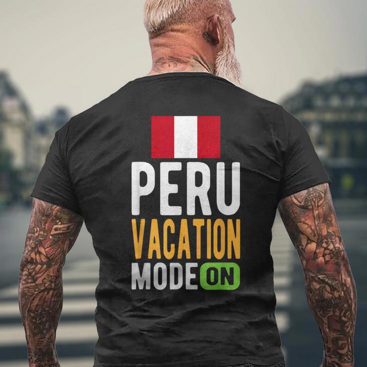 ペルーお土産 旅行 ペルーバケーションモードオン メンズTシャツ バックプリント 高齢者への贈り物