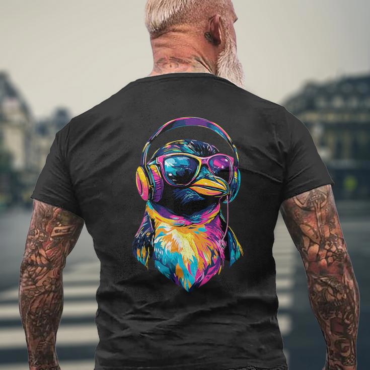 ペンギン皇帝ペンギン小人ペンギン愛かわいいペンギン メンズTシャツ バックプリント 高齢者への贈り物