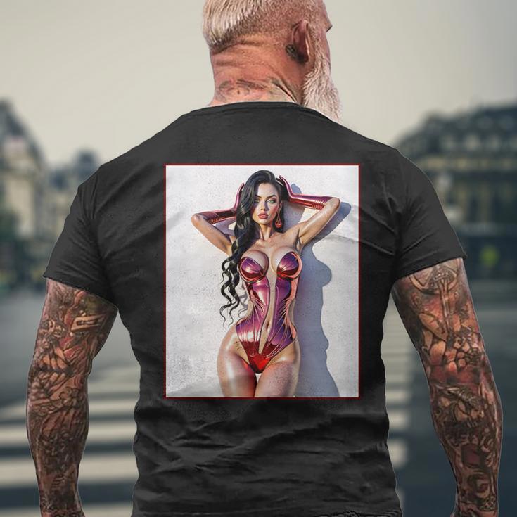 ホットガールオンtシャツ 男性用 セクシー巨乳sfピンナップガール 長袖tシャツ メンズTシャツ バックプリント 高齢者への贈り物