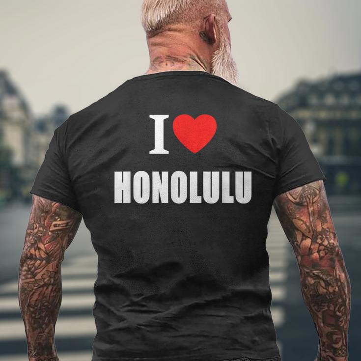 ホノルル お土産 思い出 メンズTシャツ バックプリント 高齢者への贈り物