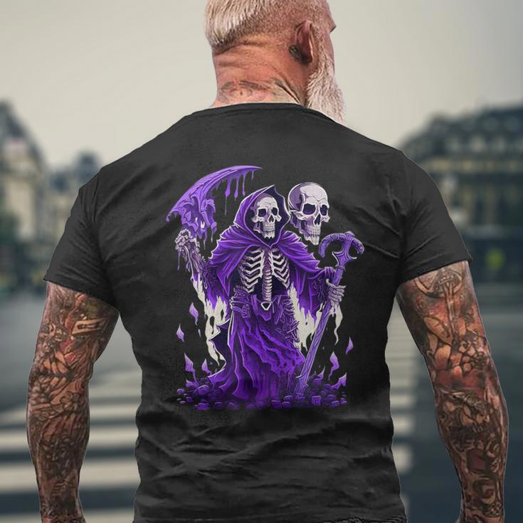 ホラー 死神とオカルト ゴシック メンズTシャツ バックプリント 高齢者への贈り物