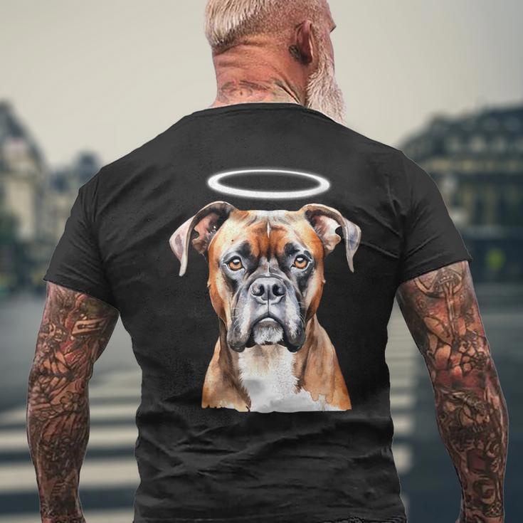 ボクサー 犬 天使 メンズTシャツ バックプリント 高齢者への贈り物