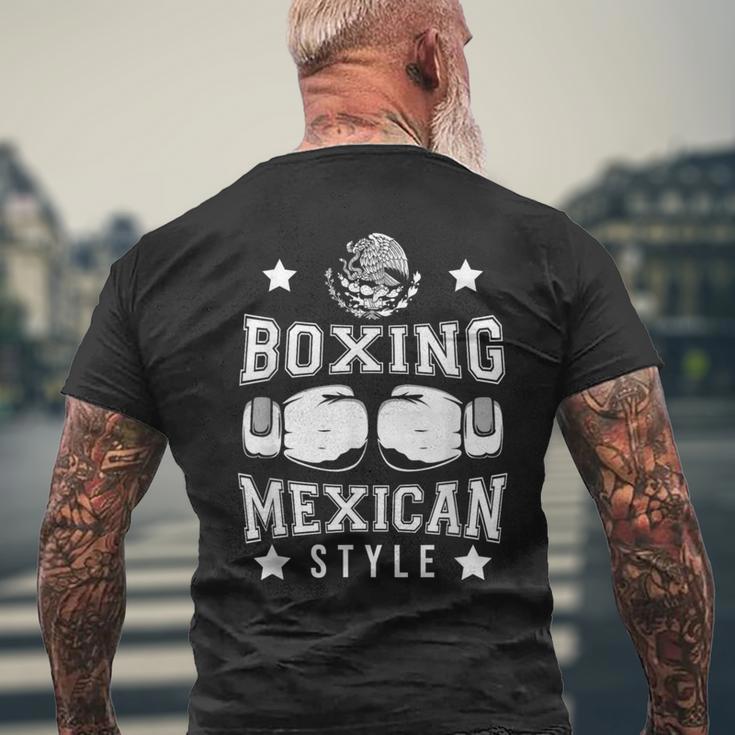 ボクシング メキシカンスタイル ボクサー ファイター ボクシンググローブ メキシコ国旗 メンズTシャツ バックプリント 高齢者への贈り物