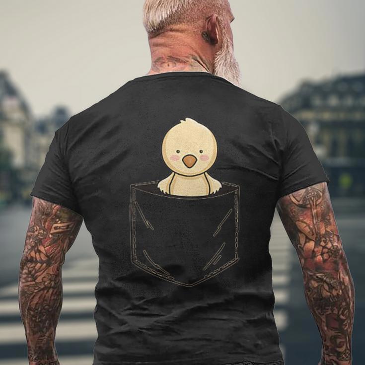 ポケットアニマルかわいいひよこチキンのポケット メンズTシャツ バックプリント 高齢者への贈り物