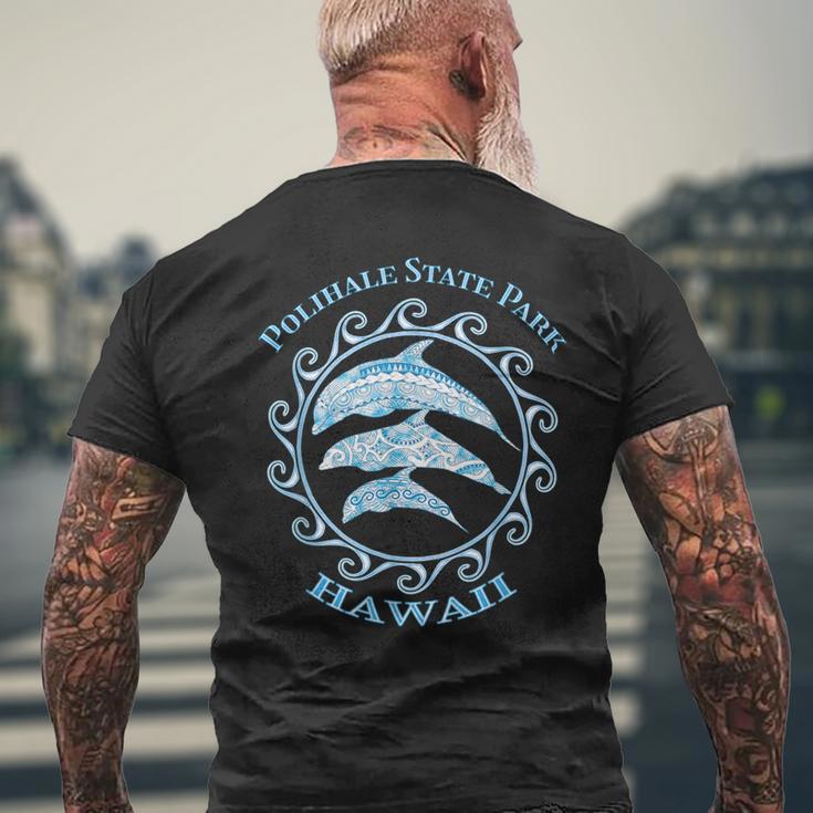 ポリハレ州立大学公園 ハワイ部族 イルカ 海の動物 メンズTシャツ バックプリント 高齢者への贈り物