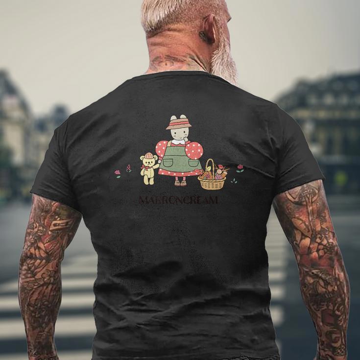マロンクリーム くまさんと一緒 メンズTシャツ バックプリント 高齢者への贈り物